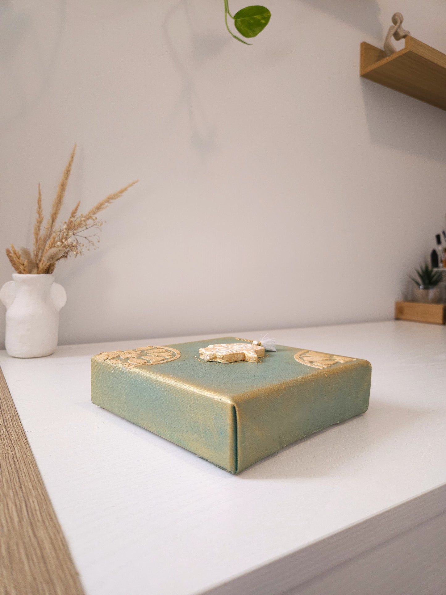 Toile Main de Fatma vert sauge 3D