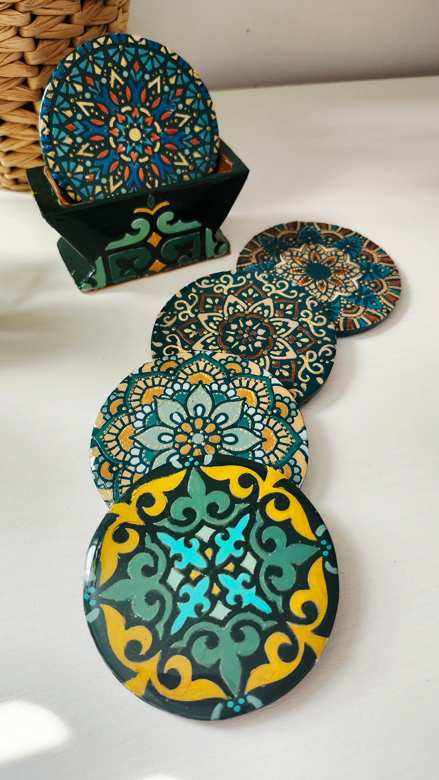 Dessous de verres artisanaux peints à la main