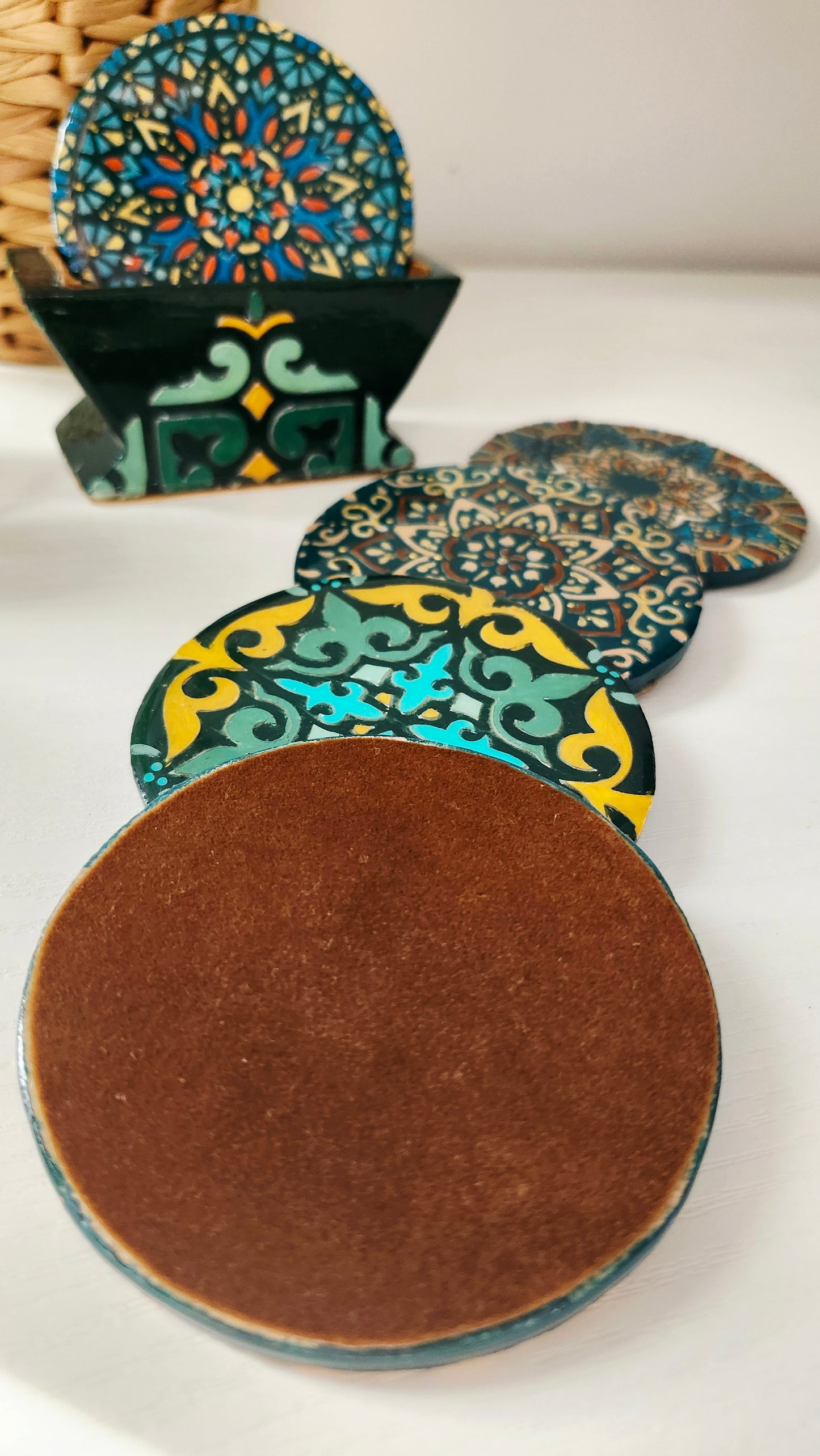 Dessous de verres artisanaux peints à la main