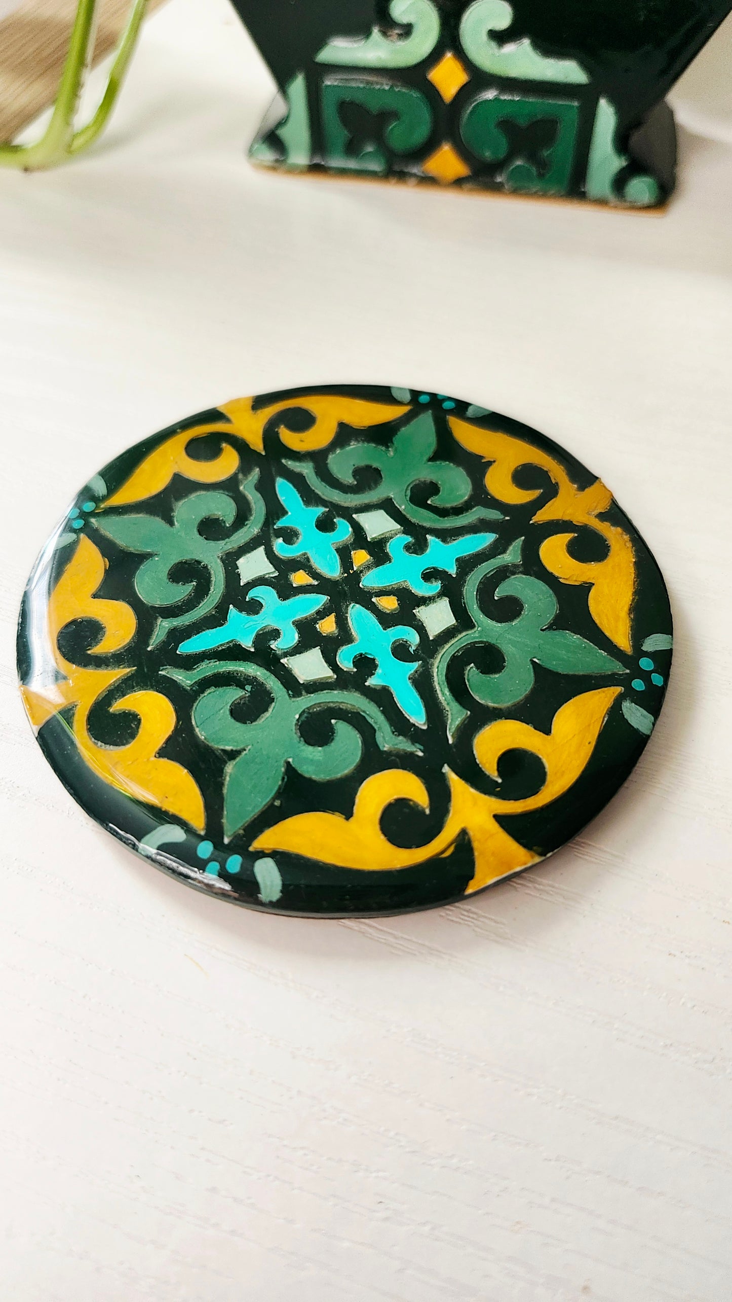 Dessous de verres artisanaux peints à la main