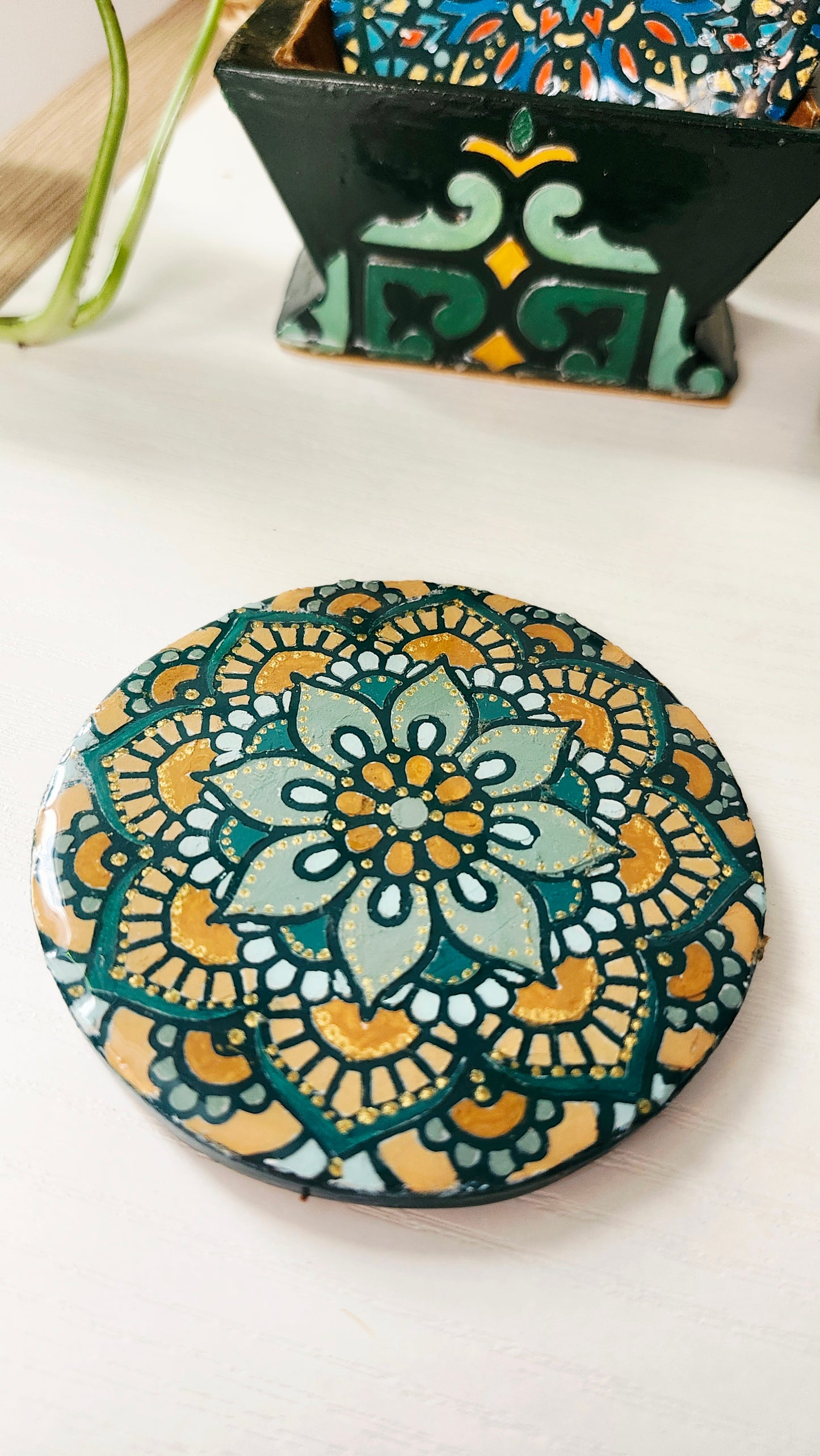 Dessous de verres artisanaux peints à la main