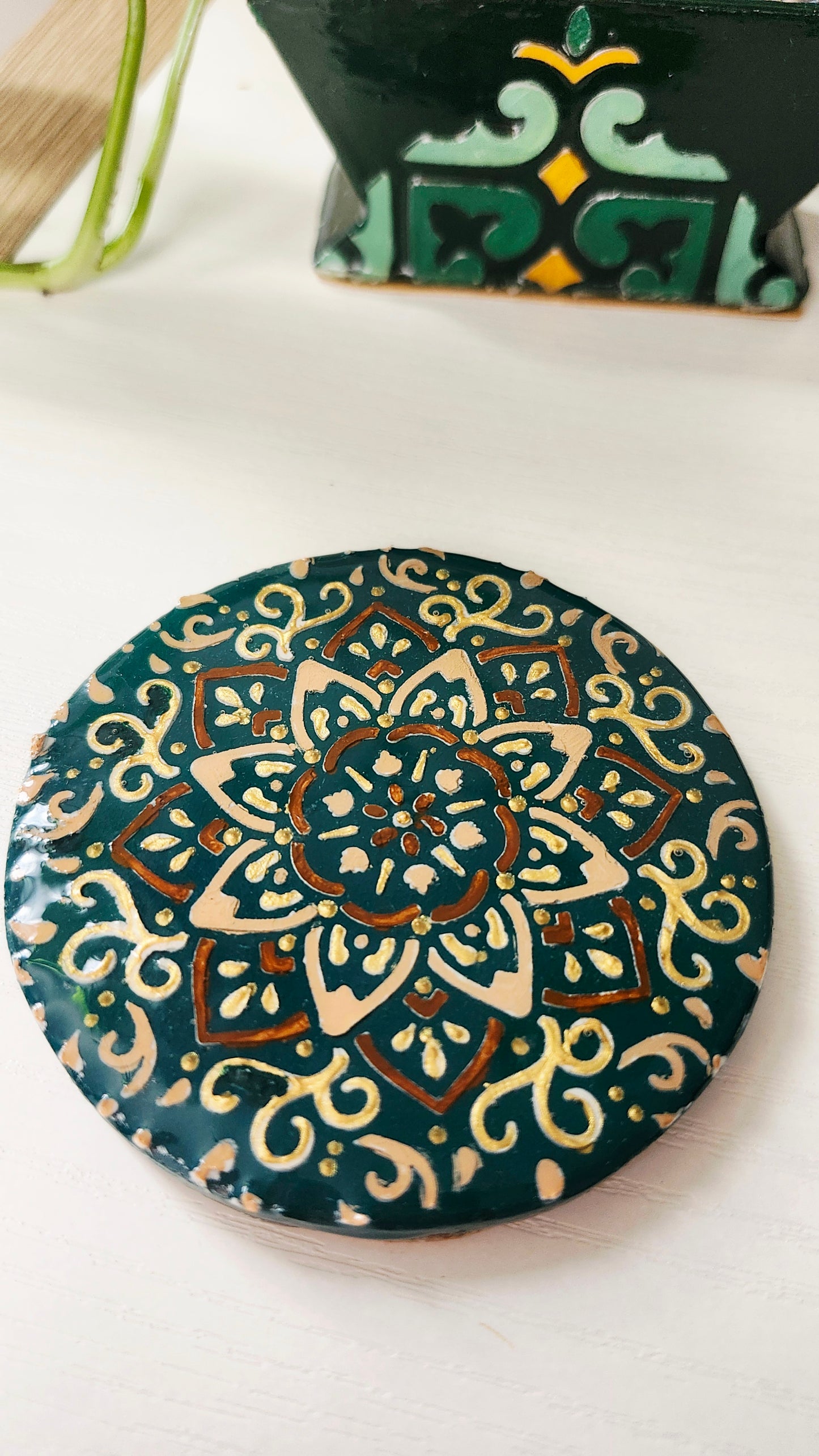 Dessous de verres artisanaux peints à la main