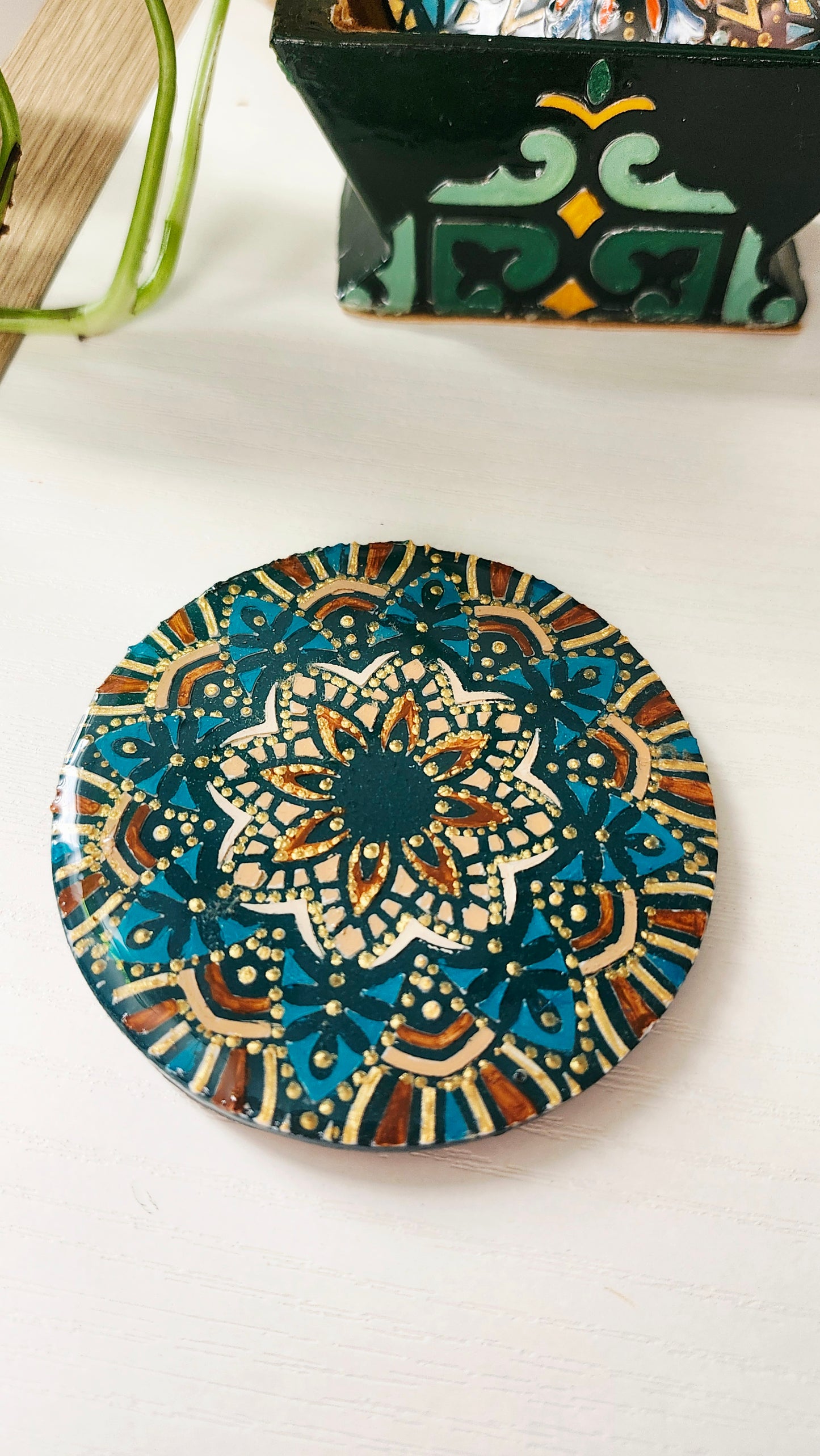 Dessous de verres artisanaux peints à la main