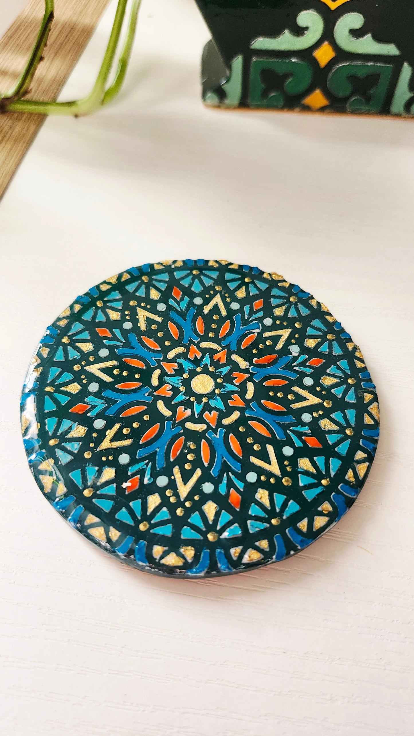 Dessous de verres artisanaux peints à la main