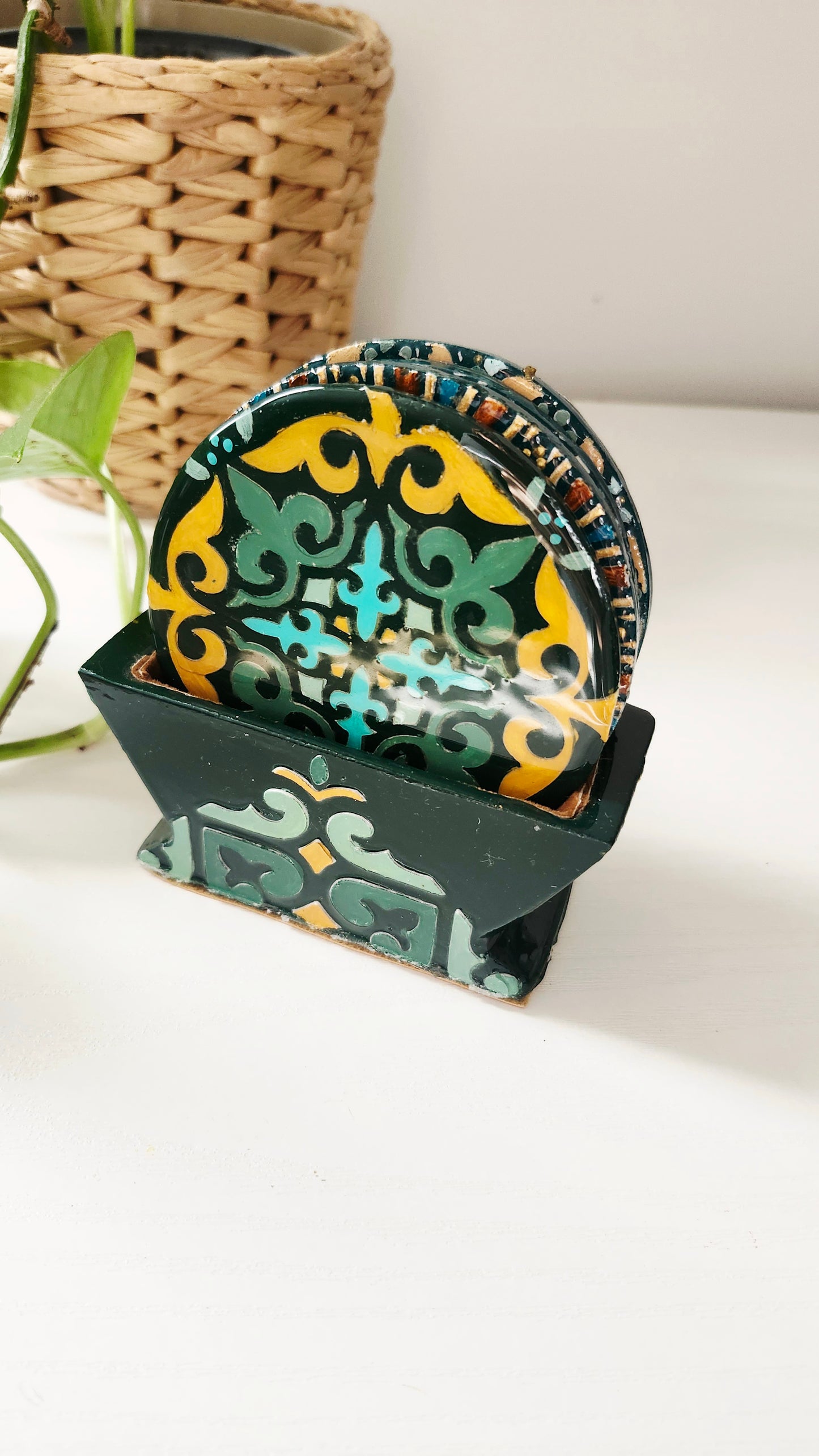 Dessous de verres artisanaux peints à la main